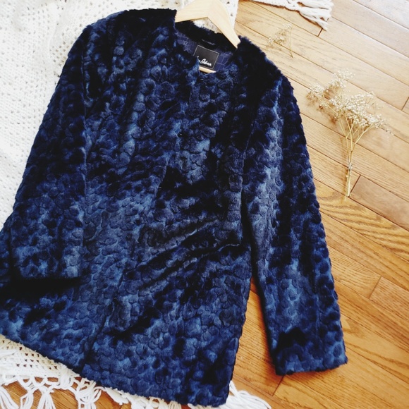 Sam Edelman Jackets & Blazers - Sam Edelman Charles Faux Fur Coat Navy/Black